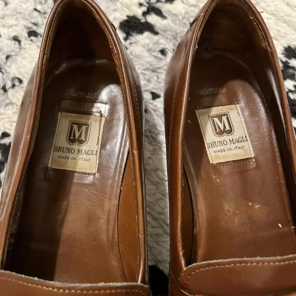 BRUNO MAGLI MENS TASSEL LOAFERS “VENTURA” MADE IN ITALY SIZE 10.5M GOOD COND!